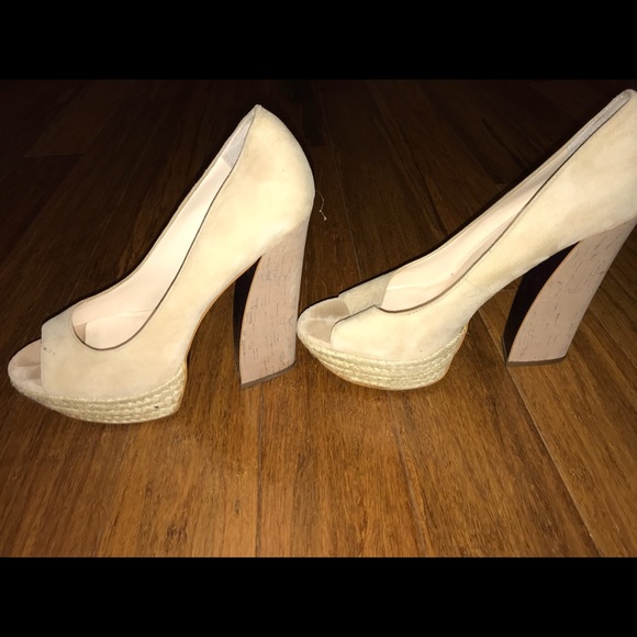 Boutique 9 platform block cork heels, size 10 - Picture 2 of 4